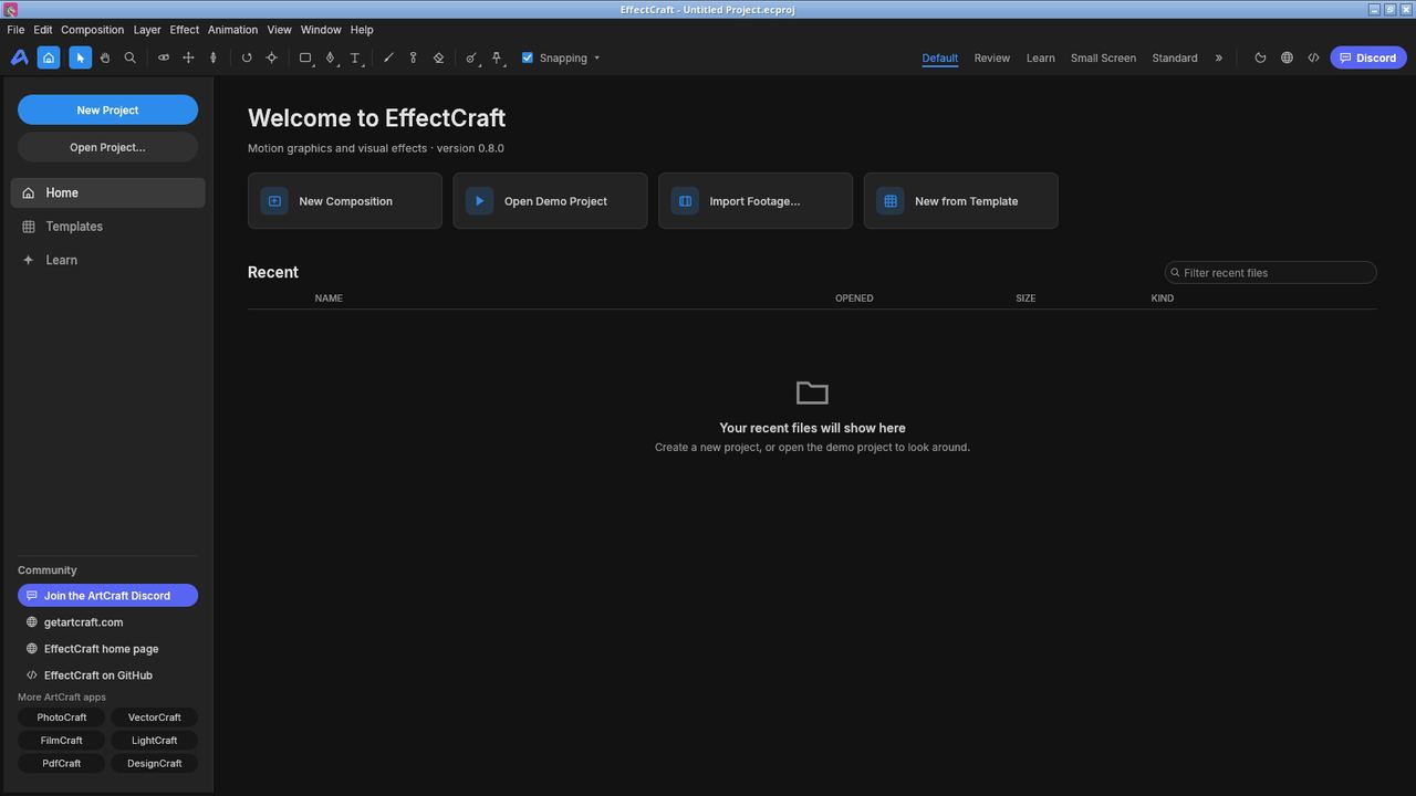 EffectCraft window on Ubuntu 24.04