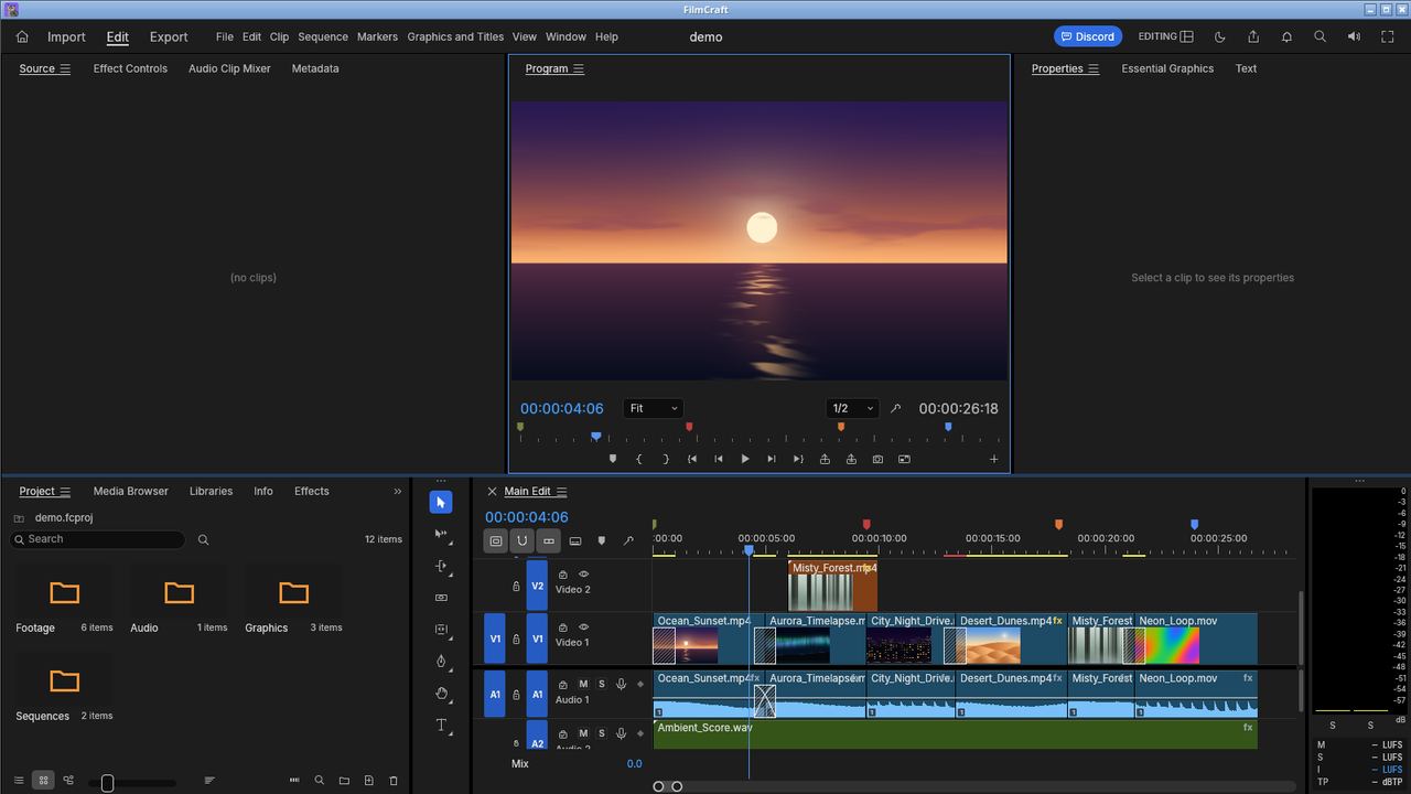 FilmCraft window on Ubuntu 24.04