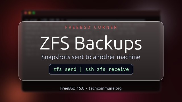 ZFS Backups: Send, receive and restore on another machine