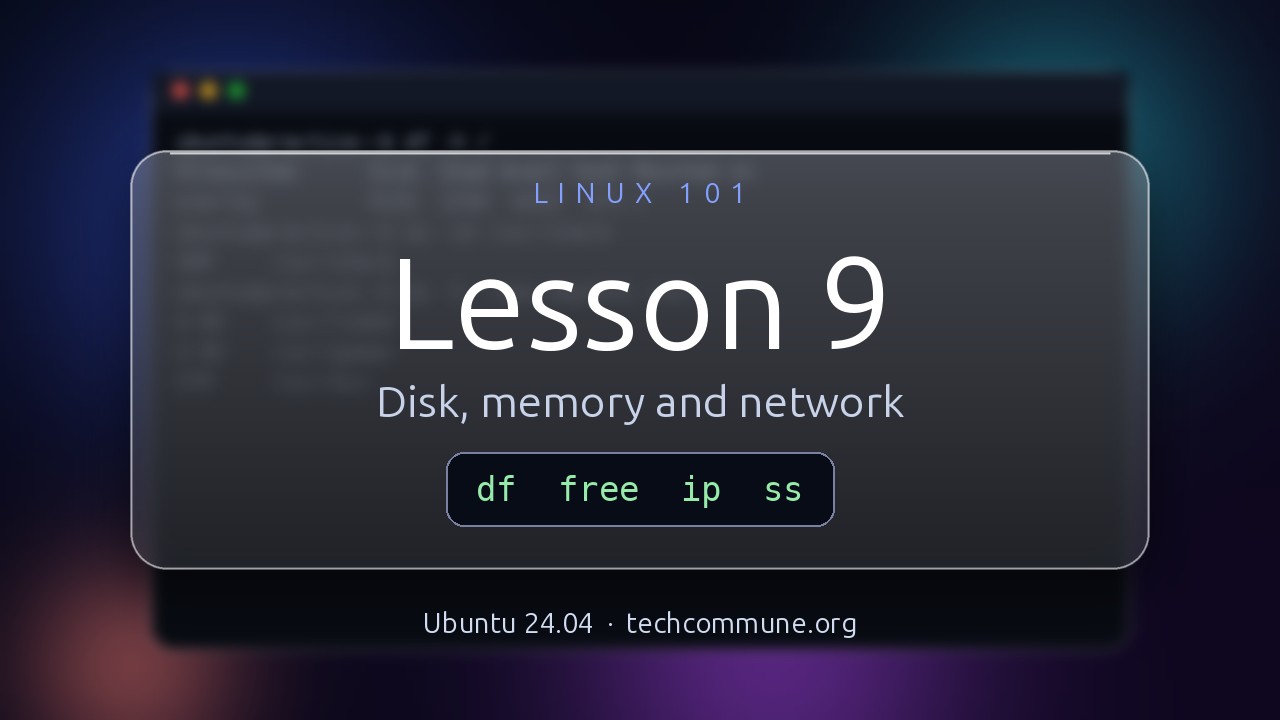 Video: Disk, Memory and Network Checks (Linux 101 video)